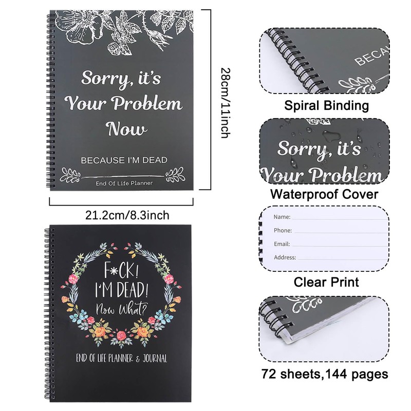 2 Pack Sorry, It’s Your Problem Now, Because I'm Dead,