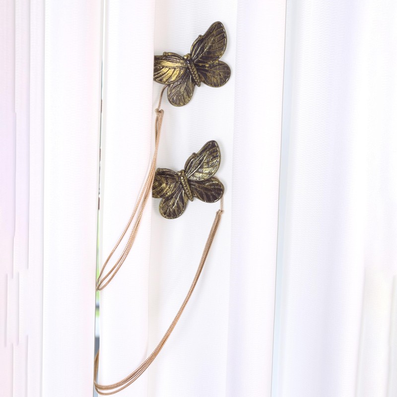 4 Pack Magnetic Curtain Tiebacks, Decorative Curtain Holdbacks for Window