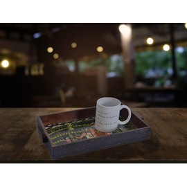 Wooden Decorated Tray Rajasthani Handmade for Home and Gifting (Black Copper Color 8X13)