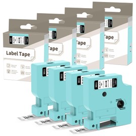 Label Maker Tape for Vixic LM1600 D1600 Labeler, Replacement for Dymo D1 Label Tape 45010, Compatible for Dymo LabelManager 160 280 210D Label Maker, Black on Clear, 1/2 Inch x 23Feet