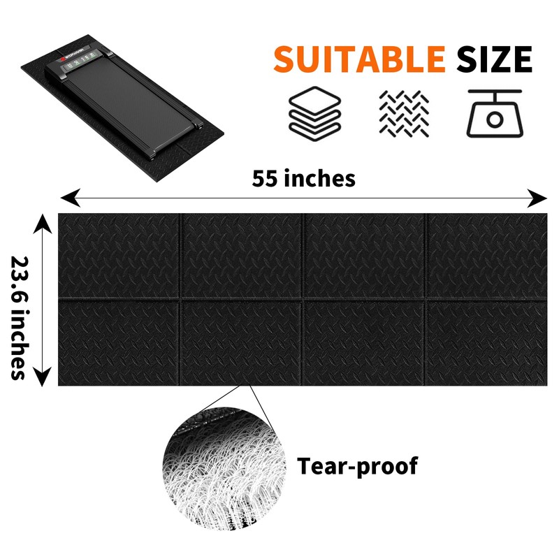 Stepwaver Walking Pad Mat for Carpet, Treamill Mat for Hardwood