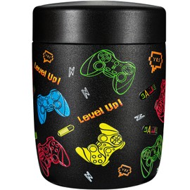 Charcy 9oz Stainless Steel Vacuum Insulated Kids Food Jar - Soup Thermo for Hot & Cold Food - Grey Video Game