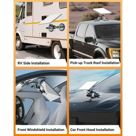 Car Mount for Starlink Mini, Clamp Pole Mount with Aluminum Suction Cup Mount for Starlink Mini, Mounting Kit for Car/RV/Roof Rack/Boat