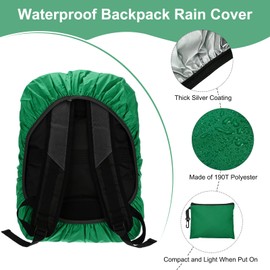 M METERXITY Waterproof Backpack Rain Cover, 15L-25L Waterproof Backpack Cover, Bag Rain Cover with a Carry Pouch for Hiking/Biking/Camping/Outdoor Traveling [Emerald Green]
