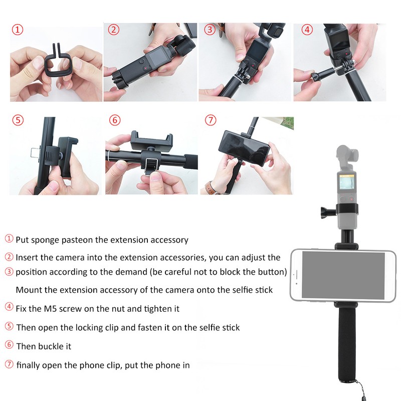 Phone Clip Selfie Stick Set Expand Accessories for FIMI PALM