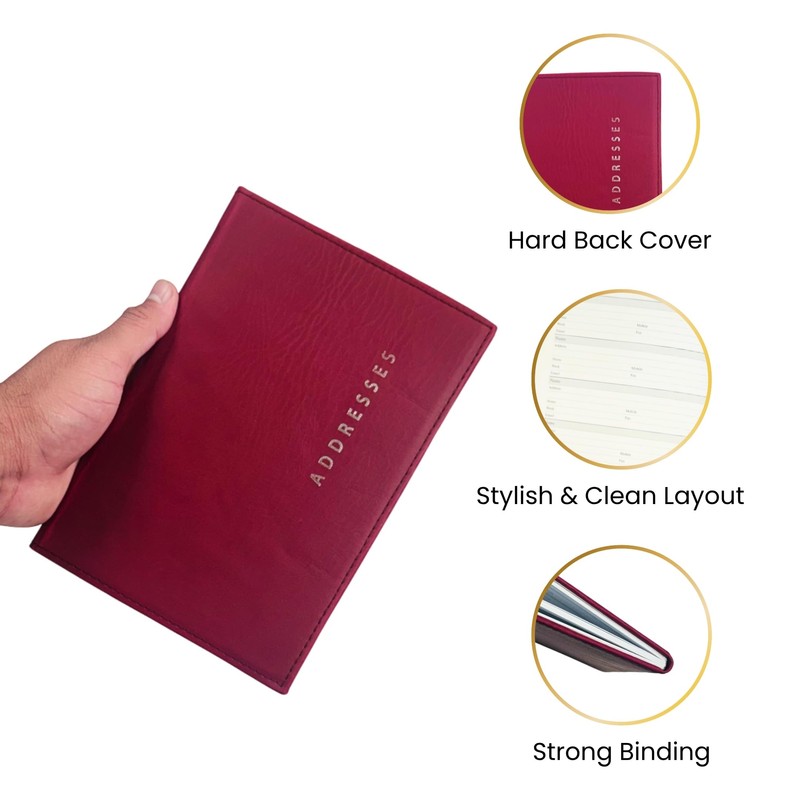 A5 Burgundy Address Book by Janrax