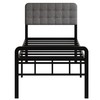 Fly-CTsoar 18 Inch Twin Bed Frame with Upholstered Headboard and