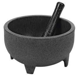 Service Ideas MB50PBL Molcajete Bowl with Pestle, 50 Ounces, Polypropylene, NSF Certified, Black