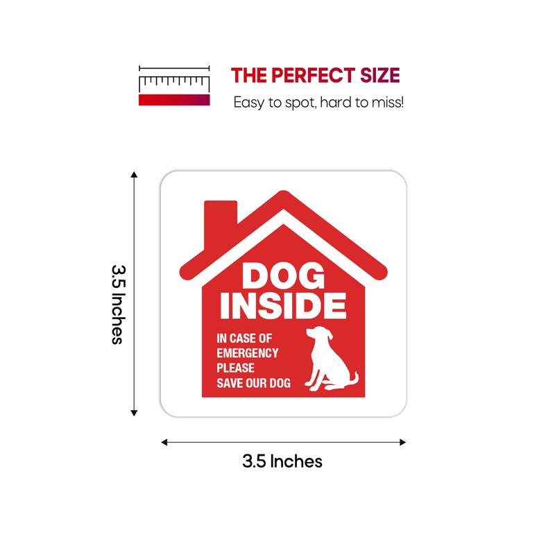 Sticky Expressions | Dog Inside Sticker (4 Pack), Size 3.5x3.5