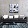 AGOLINE 4PCS Canvas Wall Art- Blue Flowers Framed Wall Art