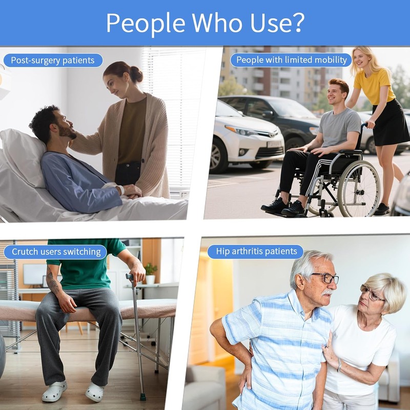 Adjustable Forearm Crutches for Adults – 10-Level Height Ergonomic Arm