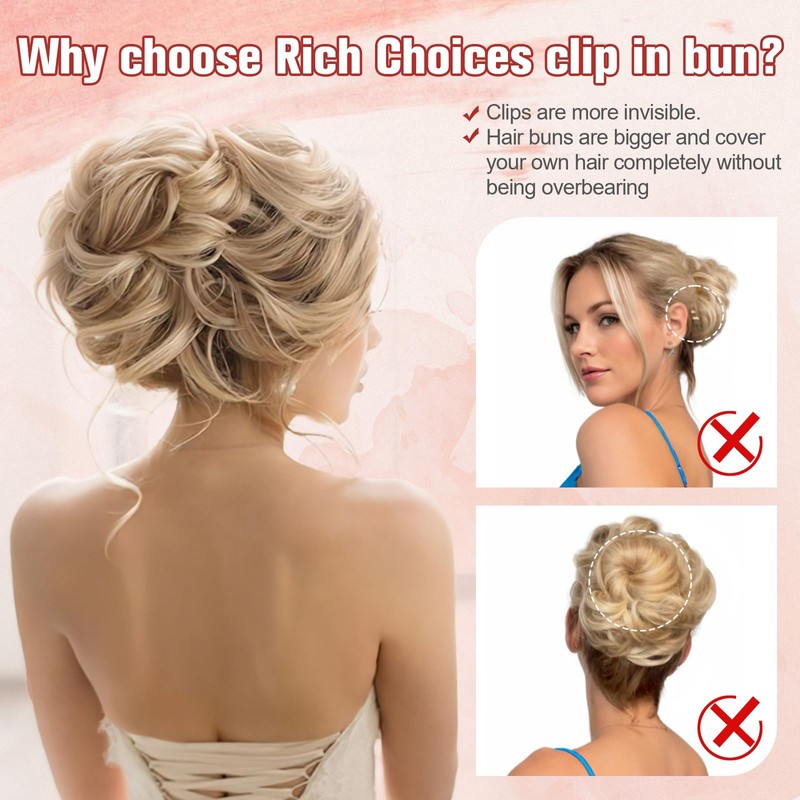 Short Combs Messy Curly Wavy Hair Extensions Bun Piece Up