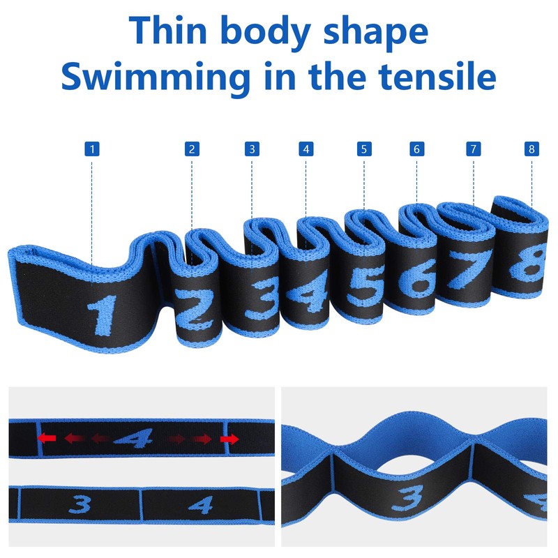 Hippodance Yoga Set, Yoga Stretch Strap with 8 Loops, Easy