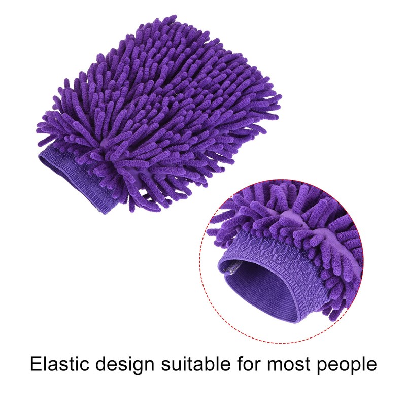 sourcing map Microfiber Soft Chenille Wash Mitten Double Sided Dusting