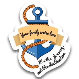 Magnet Me Up It's The Journey, Not The Destination Customizable Anchor Magnet, 6.5x8 Inch, for Cruise Ship Cabin Doors, Perfect for Vacation, Personal Use, Gifts, Choose Your Text, Crafted in USA