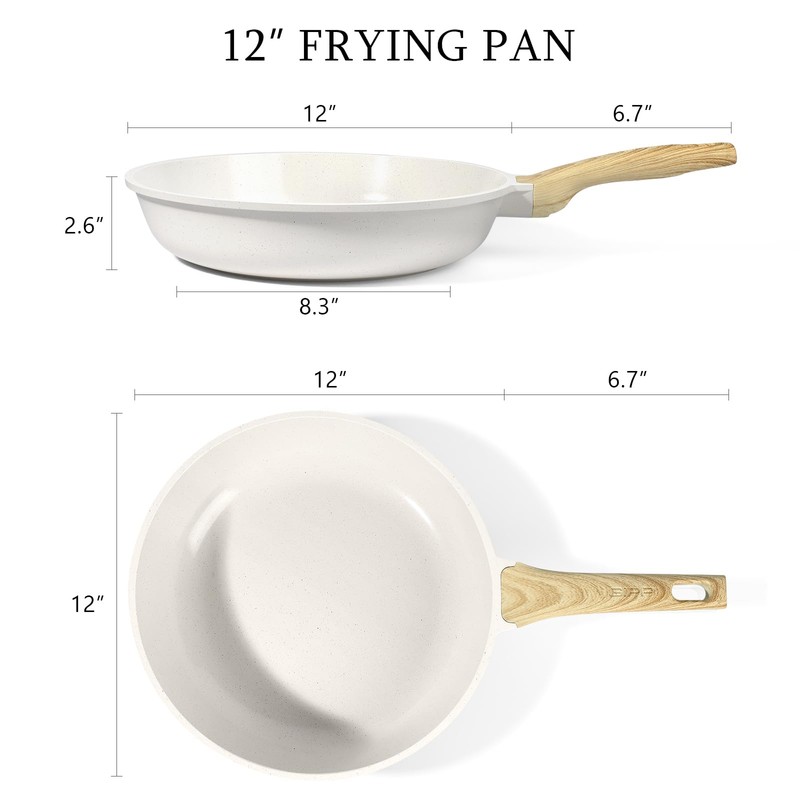 GiPP Ceramic Nonstick Frying Pan - 12 Inch Healthy Non-Toxic