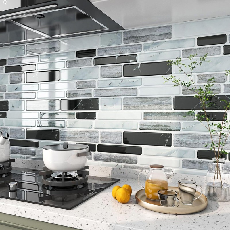 FunStick Marble Peel and Stick Backsplash for Kitchen 12"x12" Removable