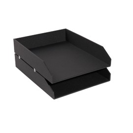 Exacompta - OfficeByMe 14601E - 1 x Set of 2 Letter Trays Black