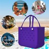 TDIITD Rubber Beach Bag Waterproof Washable Tip-Proof Durable Tote Bag