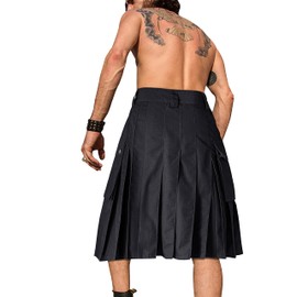 OCANXUE Kilt for Men Camo Tactical Utility Kilt Waterproof Pleated Irish Scottish Kilts Skirt with 2 Pockets