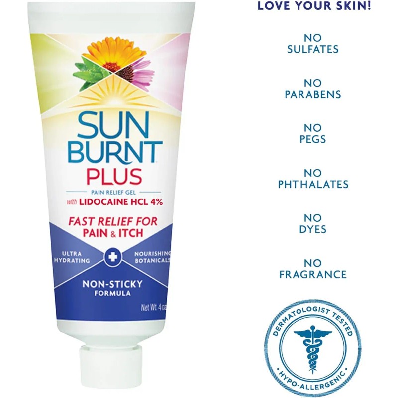 Sunburnt Plus Gel Para Después Del Sol Con Lidocaína, 4