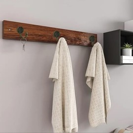 Dranup Key Hook Heavy Duty Wall Mount Hooks, 6 Piece Black Utility Hooks Set with Screws