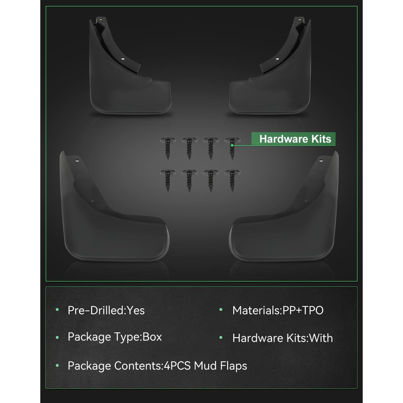 SCITOO Mud Flaps 4PCS Suitable for Volkswagen Jetta 2006-2009 Front