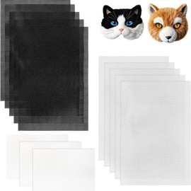 Snblzhef 10Pcs Eye Mesh for Therian Mask with 3Pcs Felt Sheets for Costume Roleplay, Fursuits, Therian, Handicrafts