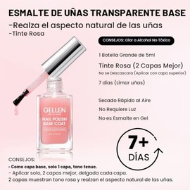 Capa base para esmalte de uñas normal con calcio orgánico, secado rápido al aire, capa base para uñas original de color rosa claro para fortalecer uña