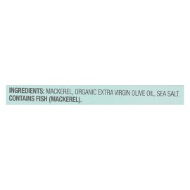 UD_Wild Planet Extra Virgin Olive Oil Infused Wild Mackerel Fillets Case of 12-4.375 Oz Certified Halal Preserved in Brine Water