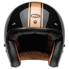 BELL Custom 500 Open-Face Motorcycle Helmet (Gloss Rally Black/Bronze - Medium)