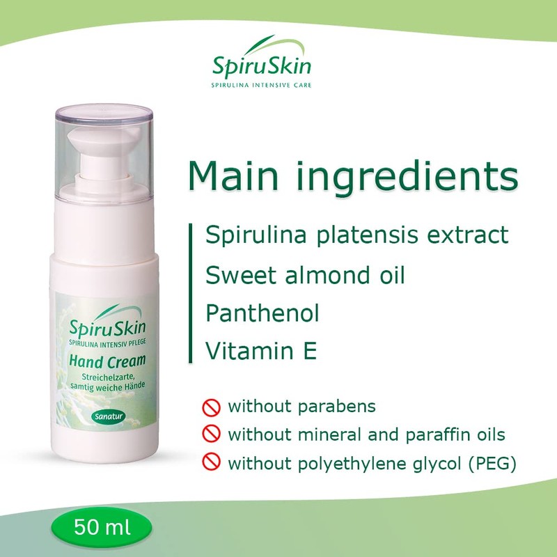 Sanatur SpiruSkin Hand Cream Pumpflasche 1er Pack (1 x 50