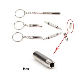 2 x Mini 3in1 Screwdriver Glasses Phone Watch Screw Repair Tool Keyring Keychain (2pcs Screw Drivers)