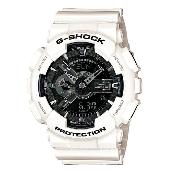 Casio G-Shock Black x White Series GA-110GW-7ADR Wristwatch, White/Black Overseas