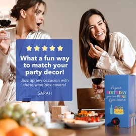 Wine If You Want - Funda para caja de vino, diseño inteligente para vino en caja, fundas de caja fresca para todas las ocasiones, ligera, portátil, cubierta decorativa para caja – WineBox
