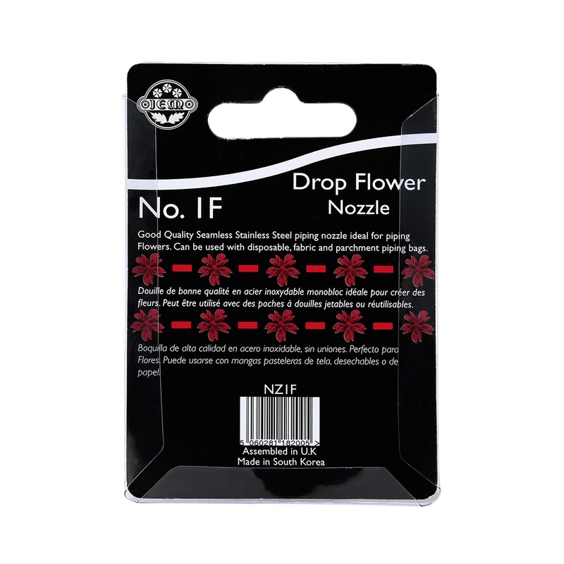 JEM Drop Flower Piping Nozzle, Decorating Tip, no. 1F