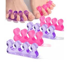 Dr. JK- Toe Separators for Pedicure, 2 Pairs, Purple & Pink, Toe Separators for Women Pedicure, Christmas Gifts