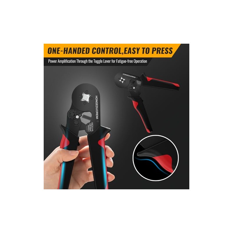 Ferrule Crimping Tool Kit,Wire Ferrule Kit Crimper Connectors，4 corners Self-adjustable