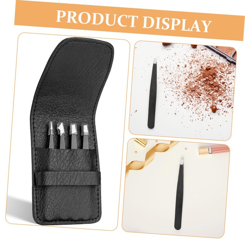 Baluue 1set Stainless Steel Salon Tweezers Precision Eyebrow Hair Removal