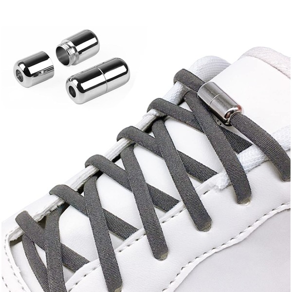 Hantoc 3 Pairs No Tie Elastic Laces Round, Elastic Shoe