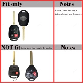 Silicone 4 Buttons Key Fob Cover Protector Compatible with Toyota Camry SE LE Avalon Corolla RAV4 Venza Highlander Sequoia