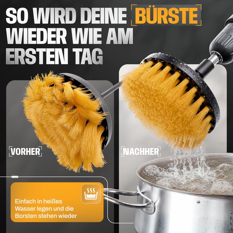 VJM-STORE Brush Attachment Cordless Screwdriver [Set of 6] Medium Hardness