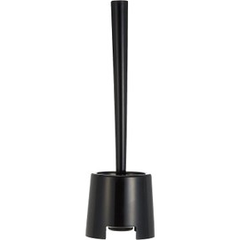 WY8 Premium Toilet Brush with Holder, Polypropylene Handle, Sleek Design for Bathroom Hygiene, 14.02 x 4.29 x 4.09 inches (Black)