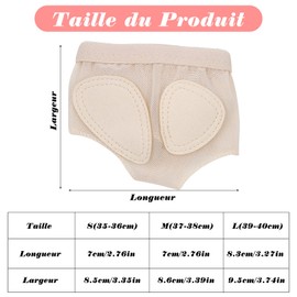 VEGCOO 3 Pairs Non-Slip Foot Pads Thong Foot Ballet Dance Ballet Toe Foot Cushion Metatarsal Pads