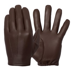 Men's Patrol Gloves (100% Cabretta Leather) For Tactical Police Driving, Shooting, and Motorcycle Riding (Thin and Unlined)