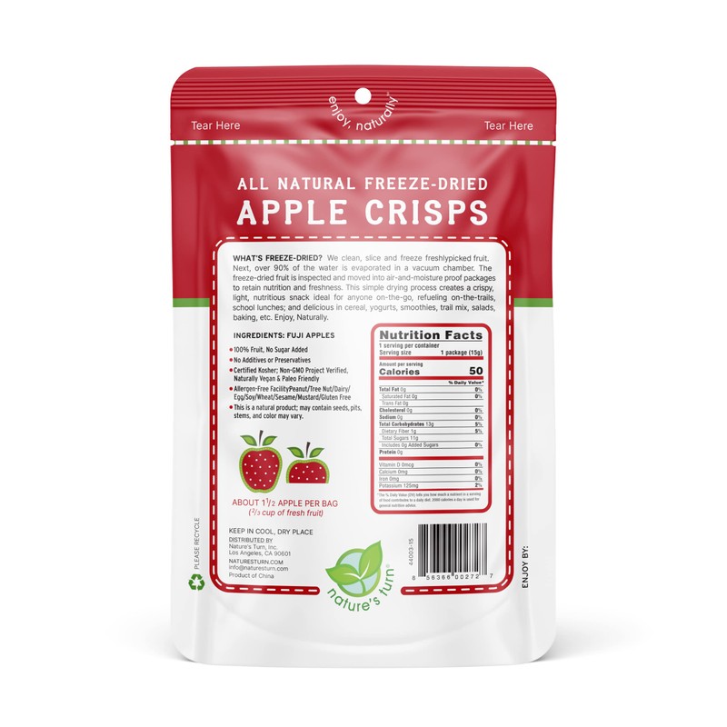 Nature’s Turn Freeze-Dried Apple Crisps – Healthy, Gluten-Free, Crispy &