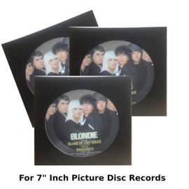 10 7 Inch Vinyl Black Picture Disc Outer Record Sleeves + Inner Covers,