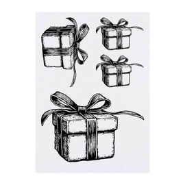 Azeeda 4 x 'Eingewickeltes Geschenk' Temporäre Tattoos - Wasserfest, Hautfreundlich & Ungiftig · Transfers in Verschiedenen Größen (TO00079698)