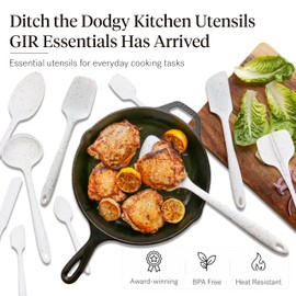 GIR: Get It Right 10 Piece Silicone Utensil Set - Ladle, Spatula, Flip, Spoon & Spoonula, Non-Stick, Heat Resistant, Dishwasher Safe, Silicone Kitchen Utensils, Baking Supplies - Confetti