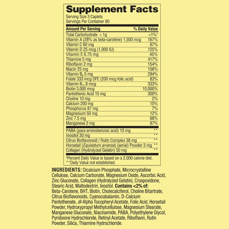 Spring Valley Hair, Skin & Nails Dietary Supplement, 240 count